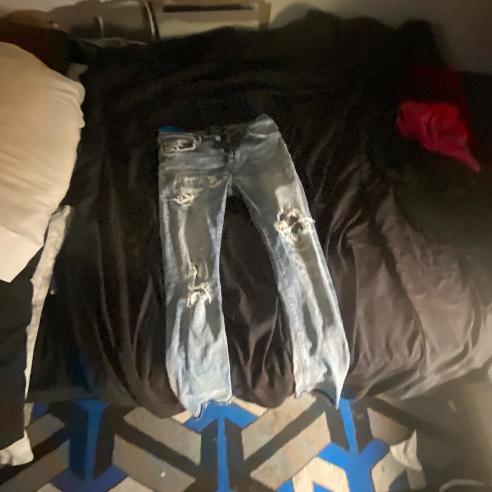 Limited edition purple brand jeans light blue